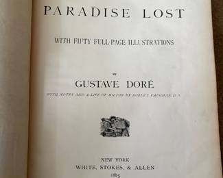 1885 edition "Paradise Lost" with illustrations