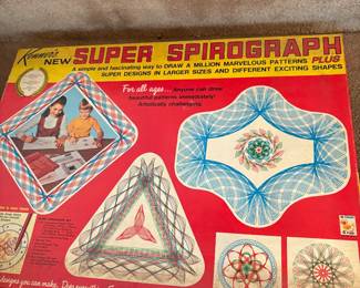 original Super Spirograph, complete, in box plus more vintage games