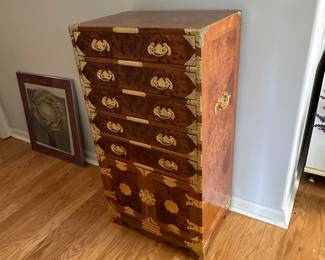 Jewelry chest 20 inches wide 37 1/2 inches tall 13 and three-quarter inches deep