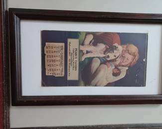 1934 calendar from pearls tavern in Highwood