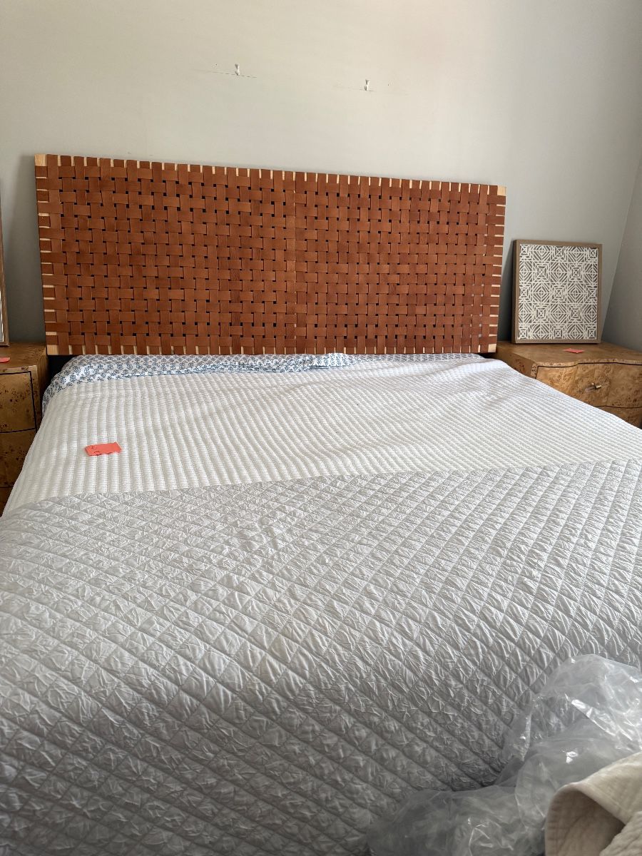 Modway Sparta Weave Wall-Mount King Vegan Leather Headboard in Walnut Brown with or with out mattress 