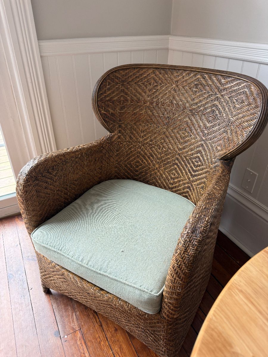 Pair of Soren Lund Wingback Rattan Chairs Buy It Now $700