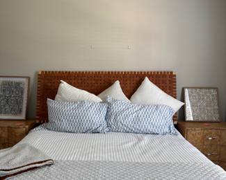 Modway Sparta Weave Wall-Mount King Vegan Leather Headboard in Walnut Brown with or with out mattress BUY IT NOW $300