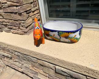 Talavera Puppy And Planter Decor