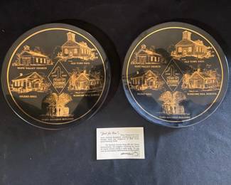 Glass Plates With 22k Gold Inlay