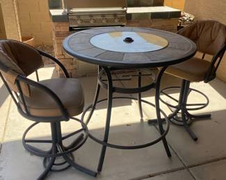 Patio High Top Table And Stools For Two