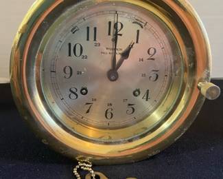 Vintage Brass Ships Clock