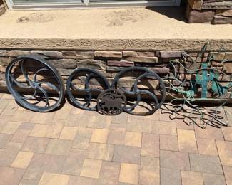 Rustic Wheels And More Metal Decor