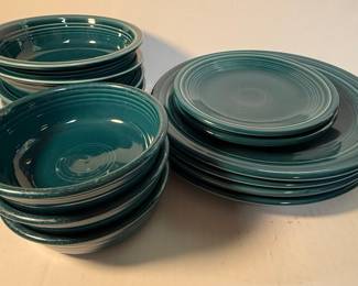 Homer Laughlin "Fiesta" Turquoise Dinnerware Set