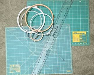 Olfa Rotary Mat and Embroidery Hoops Set