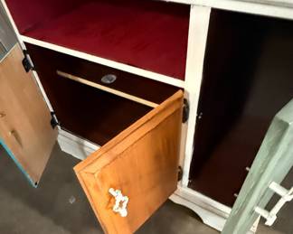Multi-Colored Painted Wood TV Stand