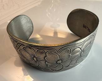 Salisbury Pewter "Flower of the Month" Cuff Bracelet