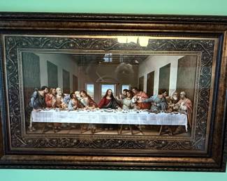 The Last Supper Reproduction Print with Ornate Frame