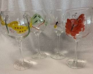 Lenox Butterfly Meadow Hand-Painted Wine Glasses