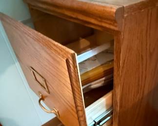 Oak Two-Drawer Filing Cabinet
