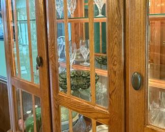 Mission Style Oak China Cabinet