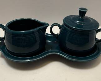 Fiesta Sugar Bowl and Creamer Set with Tray