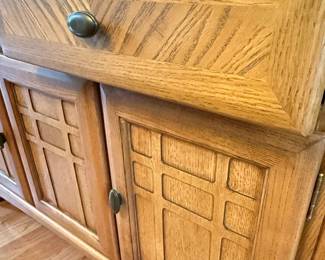 Mission Style Oak China Cabinet