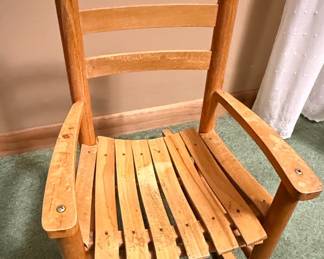 Handcrafted Wooden Child's Rocker