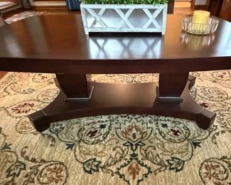 Dark Wood Rectangular Cocktail Table with 2 Matching End Tables