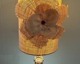 Burlap Floral Table Lamp