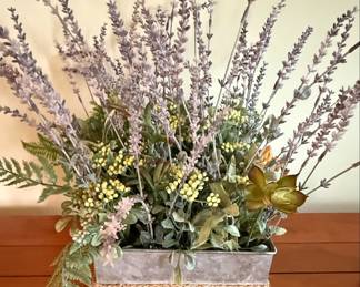 Faux Lavender and Eucalyptus Arrangement