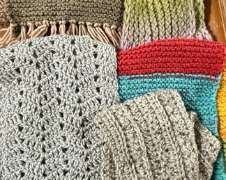 Hand-Knitted Scarves and Shawls Assortment