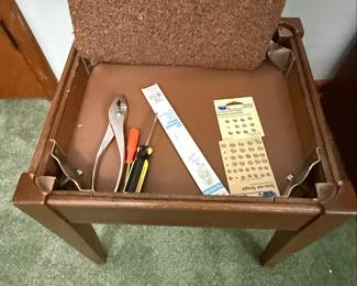 Mid-Century Modern Singer Sewing Chair with Storage