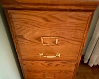 Oak Two-Drawer Filing Cabinet