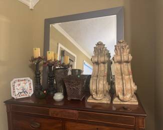 Framed Mirror and Decor