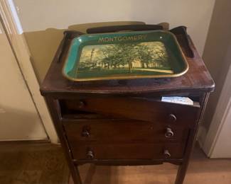 Antique Sewing Table - Spindle Mechanism/Drawers