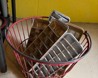 MCM ice cube trays and egg basket