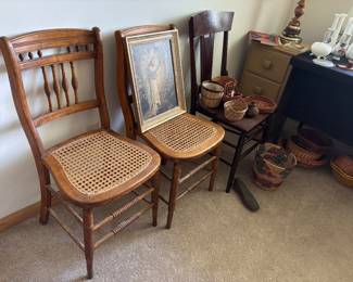 Antique cane chairs