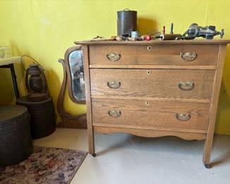 Dresser with mirror, antique kitchen