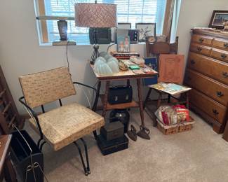 Viko swivel chair, Art Deco slip shade sconce (6 total) and Atomic-age items