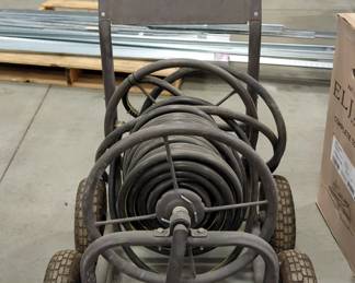 Steel Hose Reel Cart Including Hose, Approx 36" x 31" x 26"