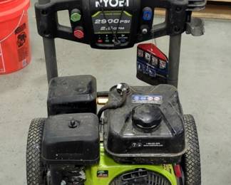 Ryobi Cold Water Gas Pressure Washer, 2900 PSI, On Rolling Cart 