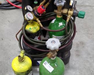 Radnor Oxygen, Qty 2, And Acetylene, Qty 2, Cylinders, Including Regulators And Carry Case 