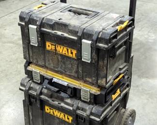 DeWalt Tough System 450 Modular Storage Stack, Including Rolling Base And 2 Toolboxes And Storage Box 
