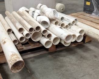  PVC Pipes And Elbows, Various Sizes, Approx 35