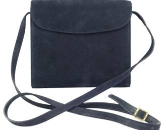 1844 - Vtg Cole Haan Envelope Satin Handbag (Description): Vintage Cole Haan envelope satin handbag  featuring a classic flap closure design with  long adjustable shoulder strap. Measures 8  inches by 9 inches by 2.5 inches.
