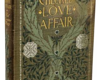 829 - 1903 Ed. A Checked Love Affair (Description): A Checked Love Affair, 1903 edition. This  book by Paul Leicester Ford features an  ornate decorative cloth binding typical of  the period.