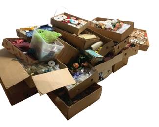 3167 - Huge Lot of Faux Flowers/Ribbons/Bows