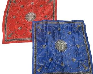 2290 - 2 Scarves from the VA Museum of Fine Arts (Description): Both Silk Scarves Measure 30 x 30