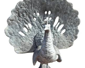6000 - Concrete Peacock Statue - 23 x 21 x 11