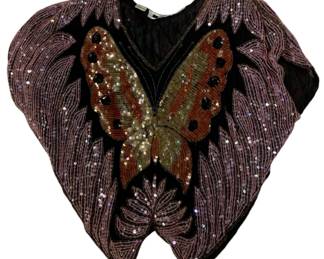 2260 - 100% Silk Beaded Top (Description): Appears to be small