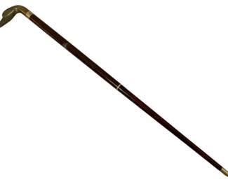 282 - Wooden Cane w/ Brass Duck Handle - 35.5"