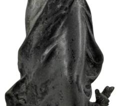 751 - Moreau "Retour du Bois" Spelter Figure 16" (Description): A spelter figure titled "Retour du Bois" by  Moreau. The sculpture depicts a graceful  woman in flowing period dress, standing upon  a naturalistic circular base. Measures 16  inches in height.
