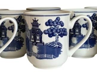 1118 - 9 Johnson Bros. Blue Willow Cups