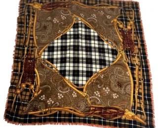 2307 - Plaid Scarf (Description): Measures 33 x 33